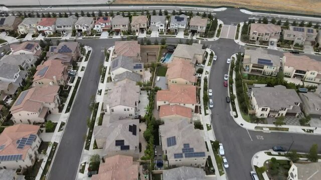 Tustin California Neighbourhood Drone Aerial View
