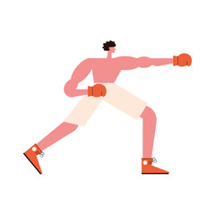 man practicing boxing