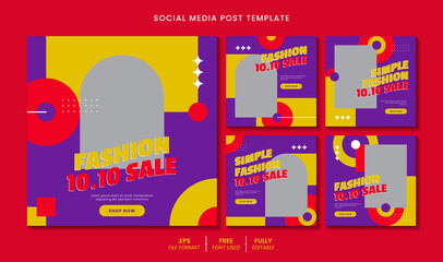 10.10 sale social media post or web banner template