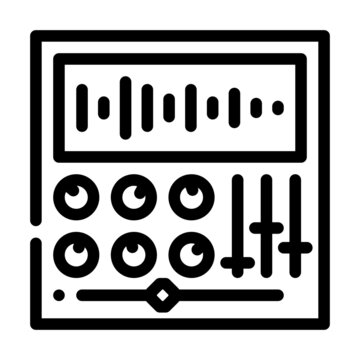 sound processing video production line icon vector. sound processing video production sign. isolated contour symbol black illustration