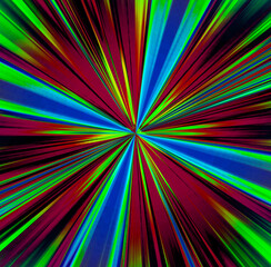 multi coloured rays to center