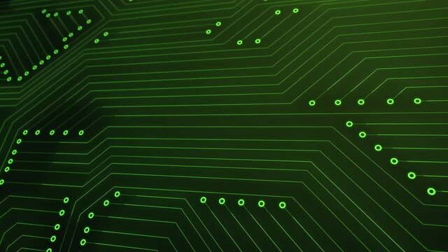 Animated looped abstract background High tech electronic circuit board. Connected lines and dots. microchip technology. futuristic hi-tech digital design. live wallpaper, animation for banner