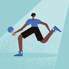 afro man practicing ping pong