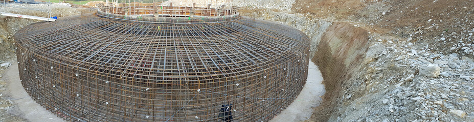  metalwork in the foundation of a wind turbine base 