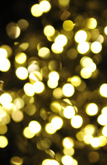 Obraz premium golden christmas bokeh lights