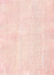 Beige with pink hand drawn background with the texture of paint and colored pencil strokes. A colored sheet of paper with a decorative pattern. Monochrome ornament. Abstract design