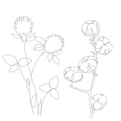 Abstract plant one line drawing. Hand drawn modern minimalistic design for creative logo, icon or emblem.