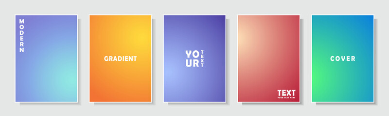Fototapeta premium modern cover gradation color template design set collection background vector graphic