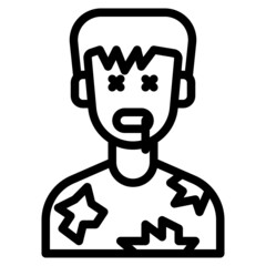 zombie line icon