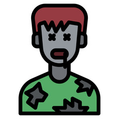 zombie line icon