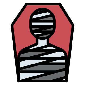 mummy in coffin, halloween icon clip art preview