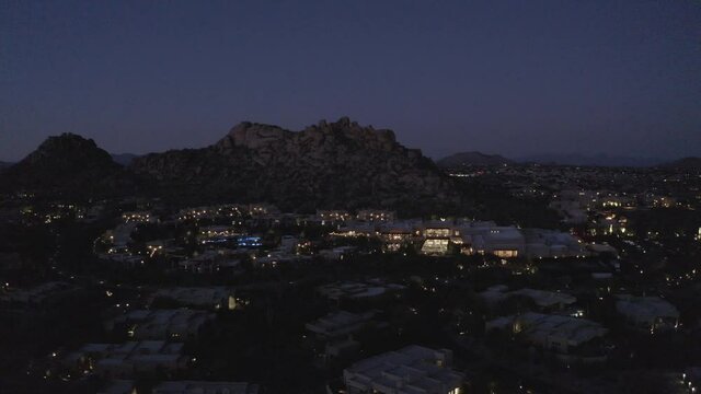 Drone Aerial View Troon North Golf Course Community Scottsdale Arizona