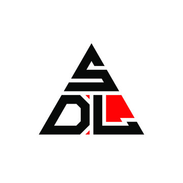 SDL triangle letter logo design with triangle shape. SDL triangle logo design monogram. SDL triangle vector logo template with red color. SDL triangular logo Simple, Elegant, and Luxurious Logo. SDL 