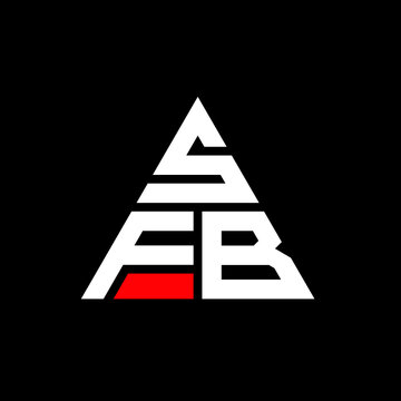 SFB triangle letter logo design with triangle shape. SFB triangle logo design monogram. SFB triangle vector logo template with red color. SFB triangular logo Simple, Elegant, and Luxurious Logo. SFB 