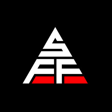 SFF triangle letter logo design with triangle shape. SFF triangle logo design monogram. SFF triangle vector logo template with red color. SFF triangular logo Simple, Elegant, and Luxurious Logo. SFF 