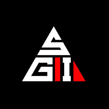SGI triangle letter logo design with triangle shape. SGI triangle logo design monogram. SGI triangle vector logo template with red color. SGI triangular logo Simple, Elegant, and Luxurious Logo. SGI 
