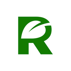 leaf in R letter logo icon