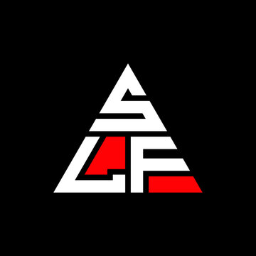 SLF triangle letter logo design with triangle shape. SLF triangle logo design monogram. SLF triangle vector logo template with red color. SLF triangular logo Simple, Elegant, and Luxurious Logo. SLF 