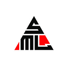 SML triangle letter logo design with triangle shape. SML triangle logo design monogram. SML triangle vector logo template with red color. SML triangular logo Simple, Elegant, and Luxurious Logo. SML 