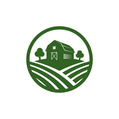 barn house on farm field logo © Art 27