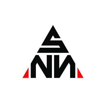SNN triangle letter logo design with triangle shape. SNN triangle logo design monogram. SNN triangle vector logo template with red color. SNN triangular logo Simple, Elegant, and Luxurious Logo. SNN 