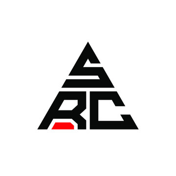 SRC triangle letter logo design with triangle shape. SRC triangle logo design monogram. SRC triangle vector logo template with red color. SRC triangular logo Simple, Elegant, and Luxurious Logo. SRC 