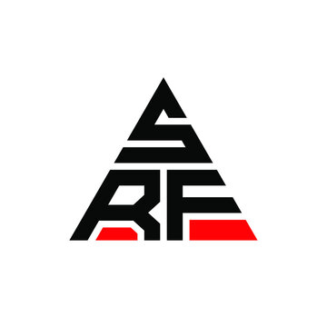 SRF triangle letter logo design with triangle shape. SRF triangle logo design monogram. SRF triangle vector logo template with red color. SRF triangular logo Simple, Elegant, and Luxurious Logo. SRF 