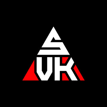 SVK triangle letter logo design with triangle shape. SVK triangle logo design monogram. SVK triangle vector logo template with red color. SVK triangular logo Simple, Elegant, and Luxurious Logo. SVK 
