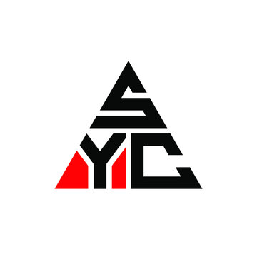 SYC triangle letter logo design with triangle shape. SYC triangle logo design monogram. SYC triangle vector logo template with red color. SYC triangular logo Simple, Elegant, and Luxurious Logo. SYC 