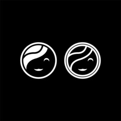 Circular face logo design vector illustration, abstract circle face logo design template vector image, circle face image logo