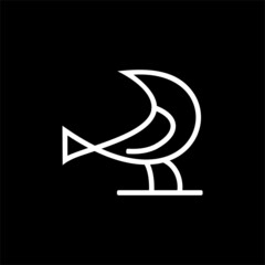 Bird logo design vector illustration, abstract bird logo design template vector image, bird line drawing logo