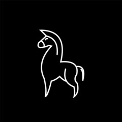 zebra animal line icon, horse