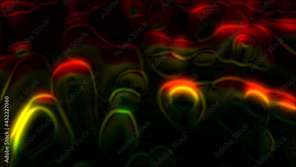 Poster close up of boiling liquid surface with bubbles, computer generated modern abstract background, 3d r