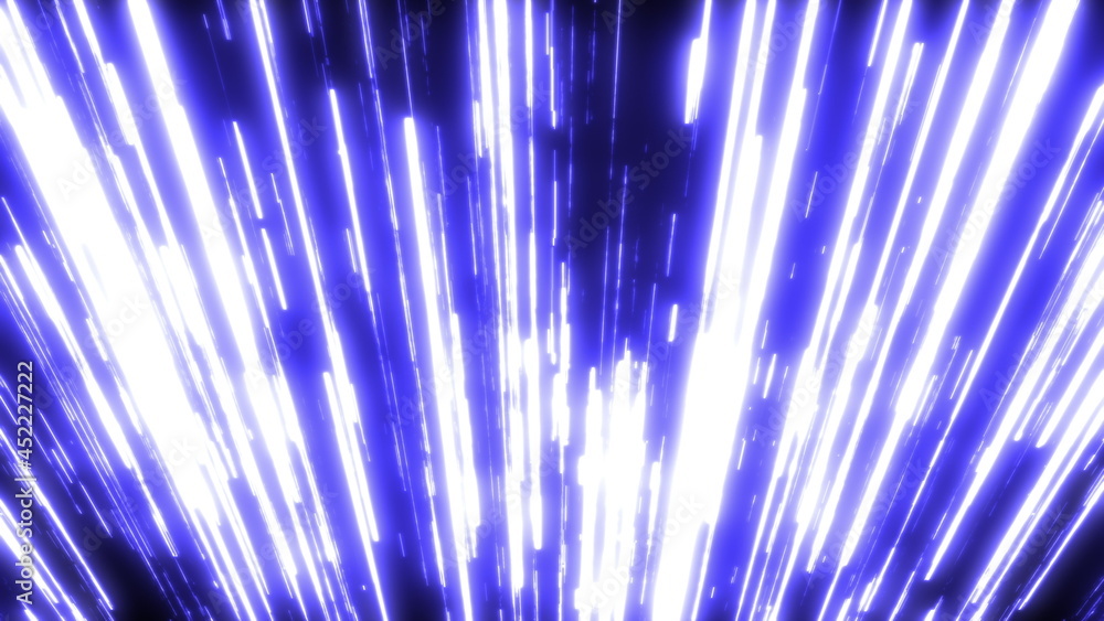 Poster glitch lines, traveling in dark with high speed, 3d rendering computer generated background