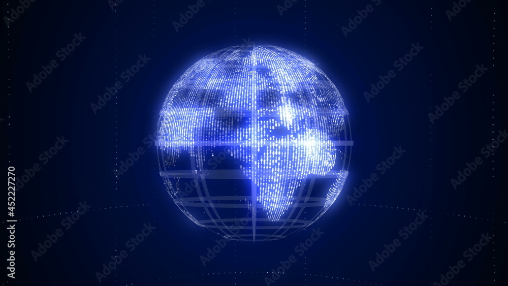 Aufkleber global technology world map, globe worldmap icon, 3d rendering backgroung