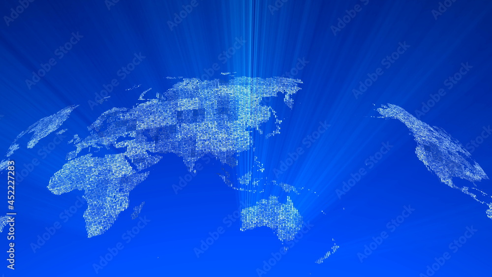 Poster global technology world map, globe worldmap icon, 3d rendering backgroung