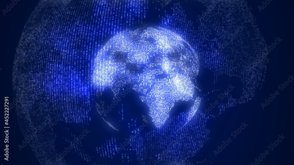 Poster global technology world map, globe worldmap icon, 3d rendering backgroung
