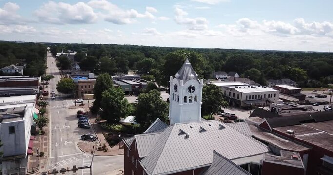 Clock Tower in Henry County Georgia Drone Aerial View