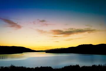 Background of a sunset in a lake with beautiful colors