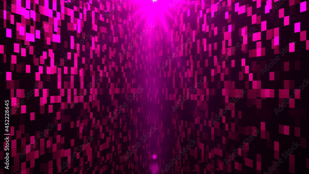 Poster abstraction of purple walls with square details, 3d rendering computer generated background