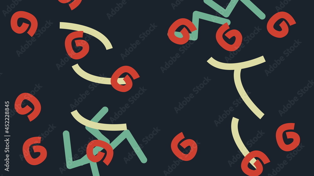 Poster retro simple shapes on white, 3d rendering backdrop, creative in style 80-90s, computer generated