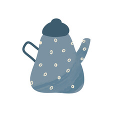 Tea. Freshly brewed tea - a teapot. A beautiful teapot. Vector illustration from a cartoon with a teapot 