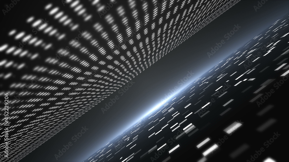 Aufkleber 3d background with abstract techonology tunnel in space, 3d rendering illustration for business or t