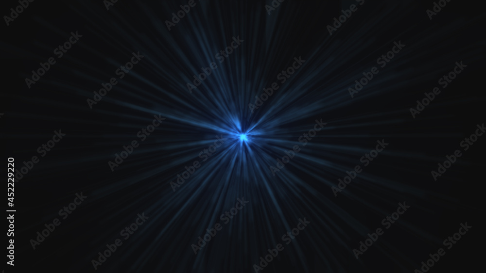 Poster time warp, traveling in dark unknown space, 3d rendering computer generated background