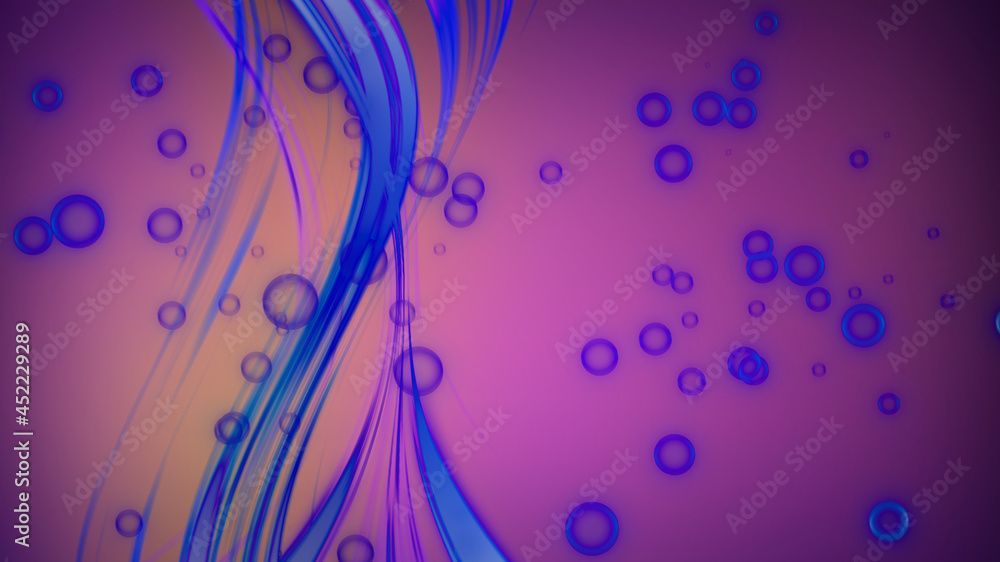 Poster ultraviolet lines of abstraction with particles - waving modern abstract background, bright computer