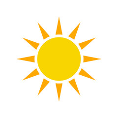 Sun heat icon. Simple flat style. Shine, warm, web, pictogram, sunlight, heat, symbol, weather concept. Vector illustration isolated on white background. EPS 10
