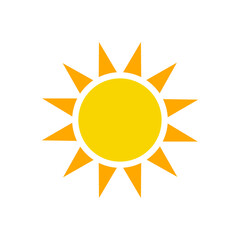 Sun heat icon. Simple flat style. Shine, warm, web, pictogram, sunlight, heat, symbol, weather concept. Vector illustration isolated on white background. EPS 10