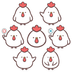 ニワトリのバリエーションセット