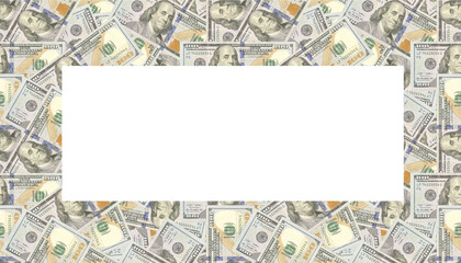 Fototapeta na wymiar USA dollars frame banner background . 3D illustration