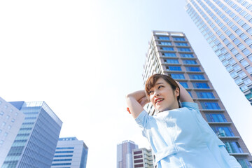 リフレッシュする看護師